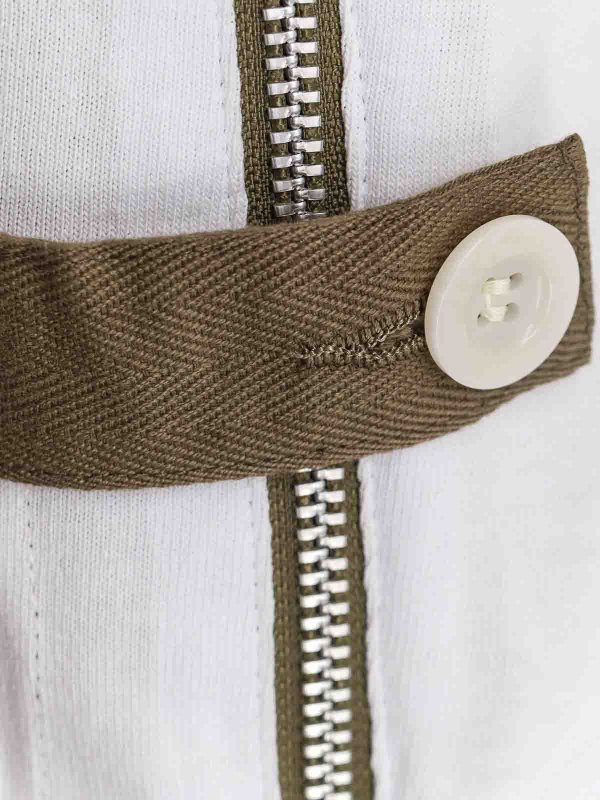 The Best Shops Sacai: t-shirts - Cotton t-shirt with zip on the bottom