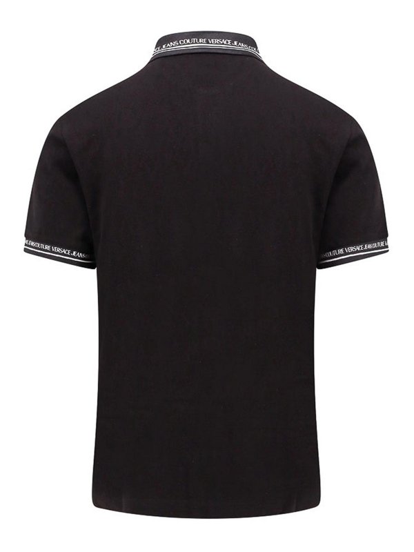 Versace Jeans Couture: polo shirts online - Cotton polo shirt with logoed profiles
