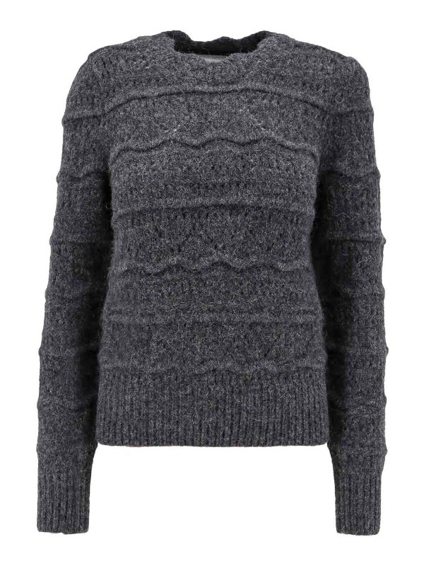 Isabel Marant Etoile: crew necks - Alpaca blebd sweater with embroideries