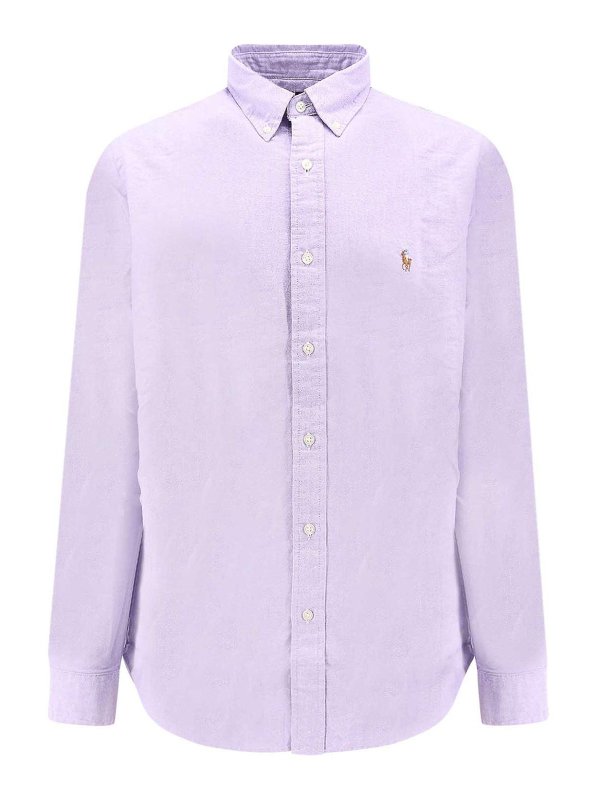 POLO RALPH LAUREN: shirts - Cotton shirt with multicolor logo embroidery