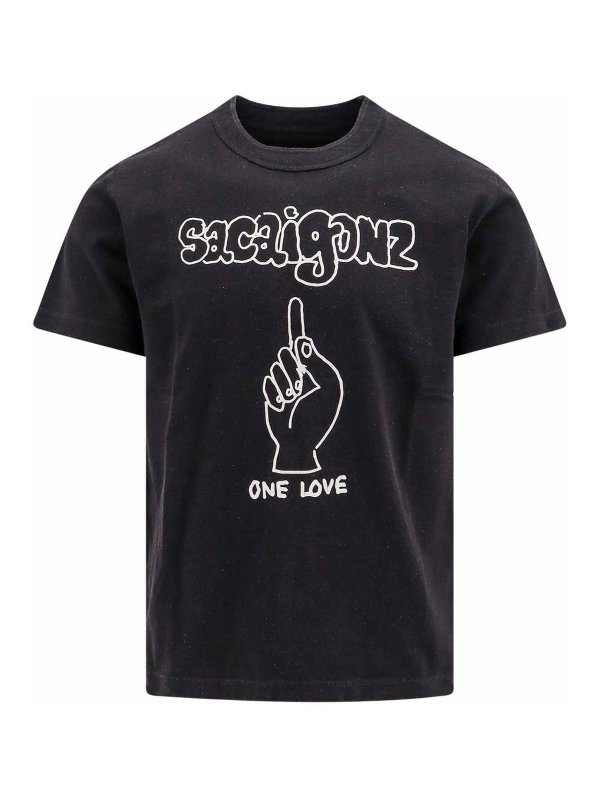 Sacai: Camisetas - Camiseta - Negro