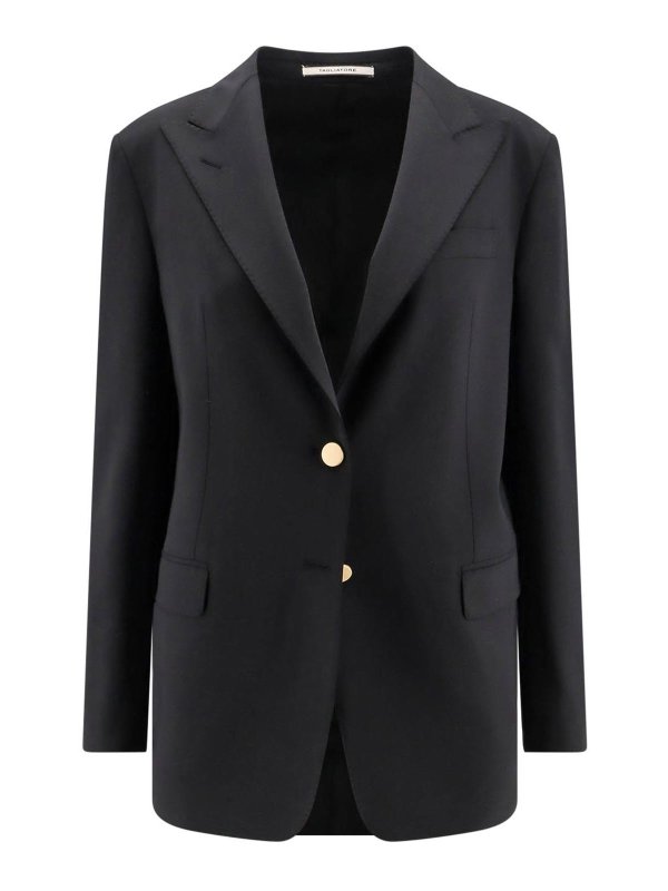 TAGLIATORE: blazers - Wool blend blazer with gold buttons