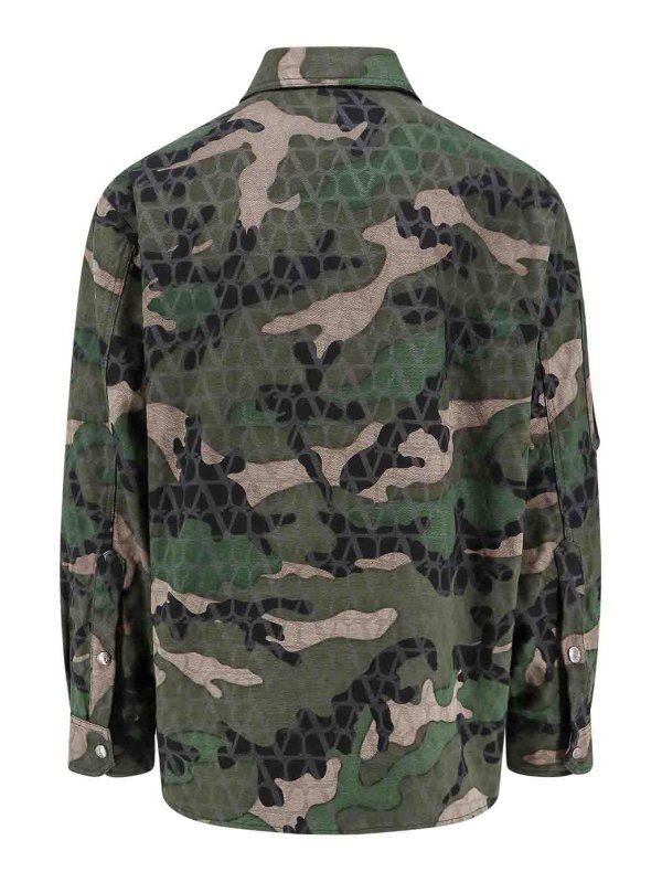VALENTINO: giacche casual online - Giacca in cotone con motivo mimetico