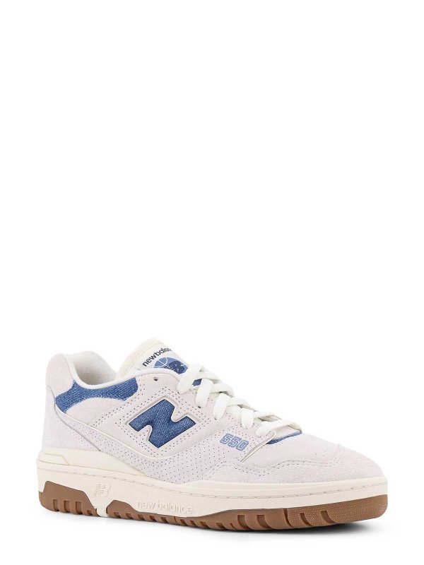 NEW BALANCE: sneakers online - Sneakers in camoscio con dettagli in denim
