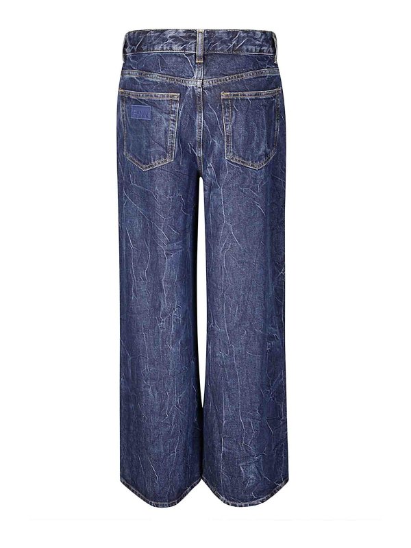 GANNI: bootcut jeans online - Crinkled Future Denim Marri