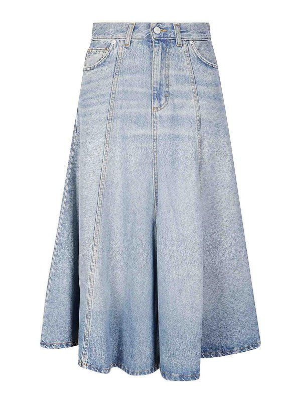 HAIKURE: ニーレングススカート＆ミディ丈 - 膝丈/ミディスカート - ブルー