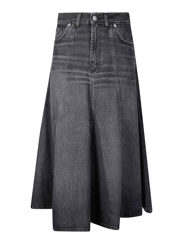 HAIKURE: ニーレングススカート＆ミディ丈 - 膝丈/ミディスカート - 黒