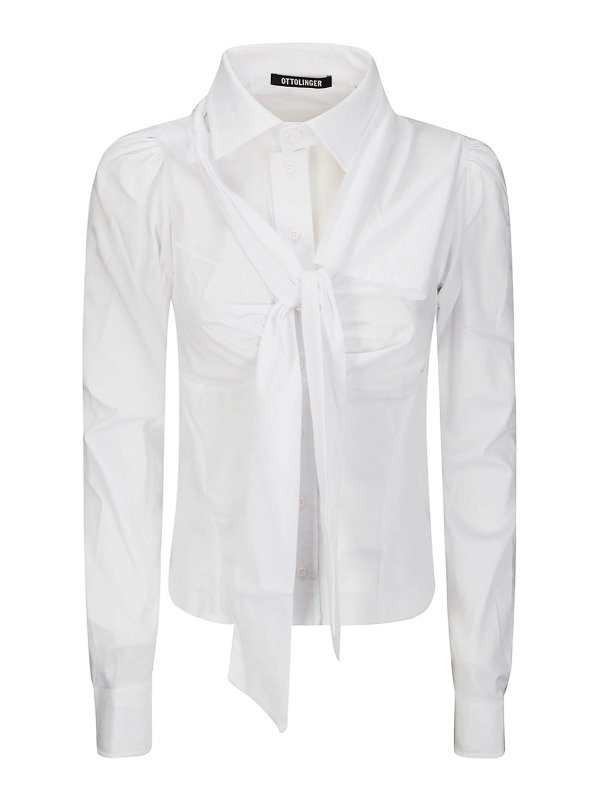 OTTOLINGER: blouses - Deconstructed Lavalliere Blouse
