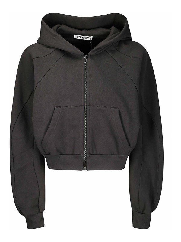 OTTOLINGER: Sweatshirts & Sweaters - Multiline Zip Hoodie