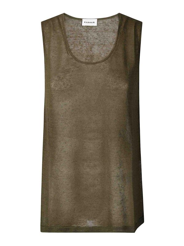 P.A.R.O.S.H.: Tops und Tank Tops - Top - Dunkelgrün