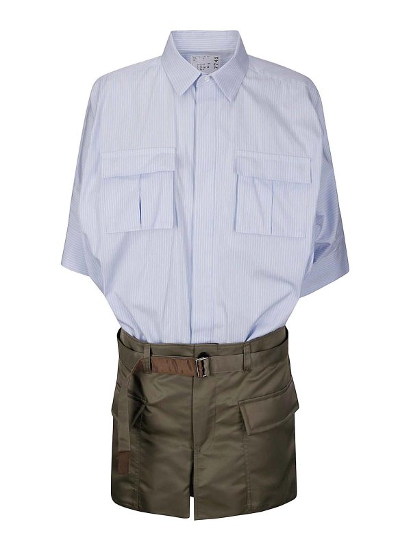 Sacai: ニーレングスドレス - 膝丈ドレス - ライトブルー