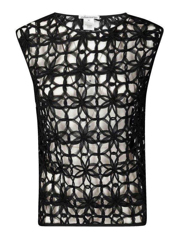STEFANO MORTARI: トップス＆タンクトップ - トップ/タンクトップ - 黒