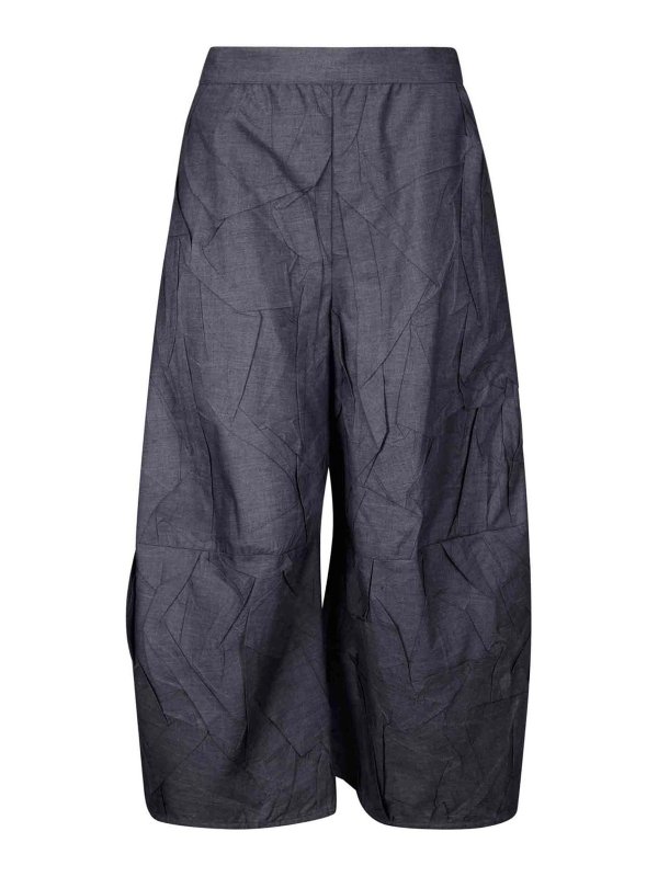 STEFANO MORTARI: jeans bootcut - Pantalone Cotone Plisse