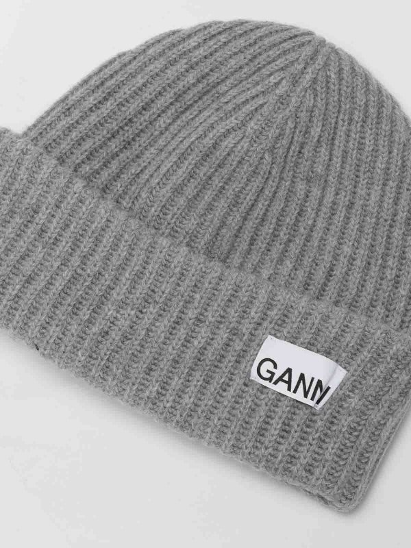 GANNI: ニットキャップ online - ビーニー帽 - グレー