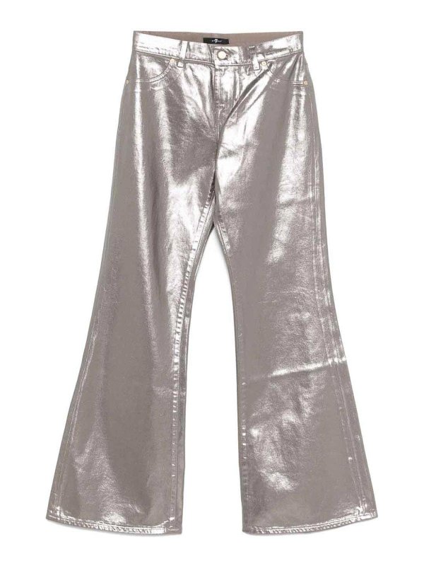 7 FOR ALL MANKIND: bootcut jeans - `Spencer Flare Coated Champagne` Jeans