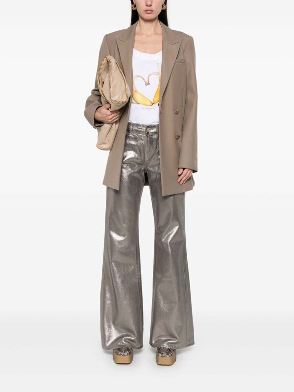 7 FOR ALL MANKIND: bootcut jeans online - `Spencer Flare Coated Champagne` Jeans