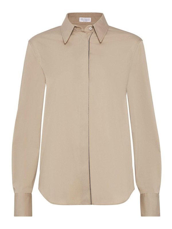 BRUNELLO CUCINELLI: shirts - Shirt With `Shiny` Trim