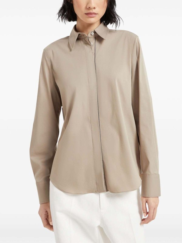 Shirt With `Shiny` Trim shop online: BRUNELLO CUCINELLI