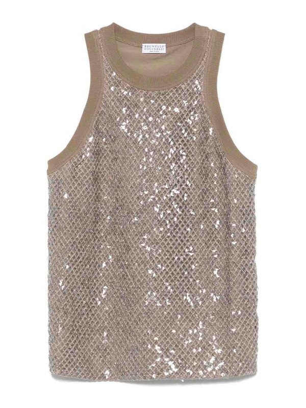 BRUNELLO CUCINELLI: Tops und Tank Tops - Top - Silber