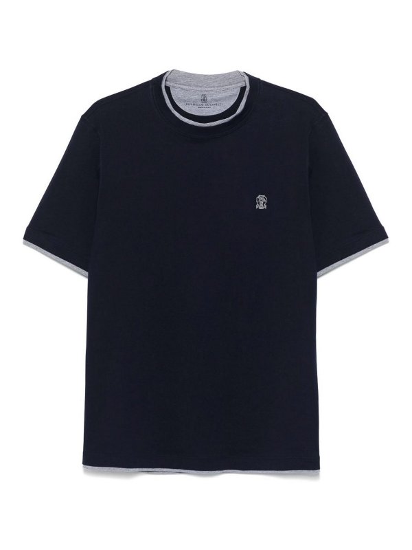 BRUNELLO CUCINELLI: T-shirts - T-Shirt - Bleu