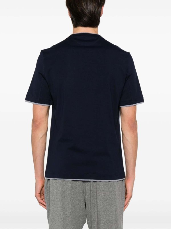 T-Shirt - Bleu shop online: BRUNELLO CUCINELLI