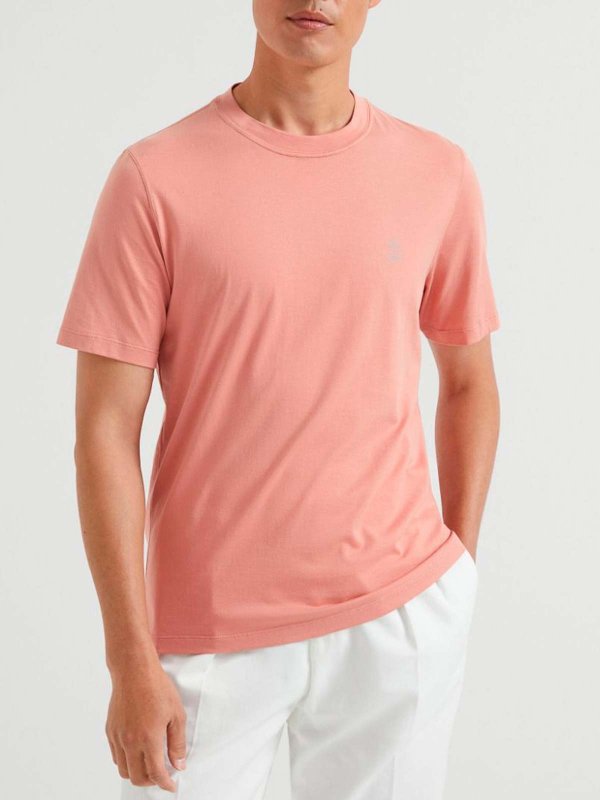 クルーネック - ダークピンク shop online: BRUNELLO CUCINELLI