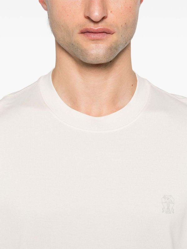 BRUNELLO CUCINELLI クラフィックフリントクルネックTシャツ Brunello Cucinelli Crew Neck T-Shirt With Printed Logo