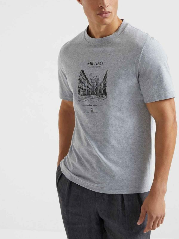 The Best Shops BRUNELLO CUCINELLI: t-shirts - Short Sleeve Crew-Neck T-Shirt