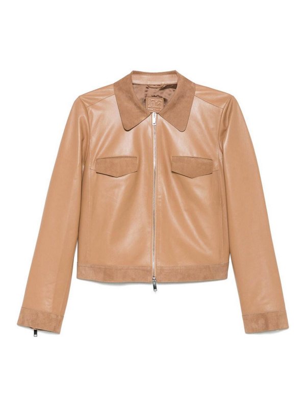 DESA 1972: casual jackets - Leather Shirt Collar Jacket