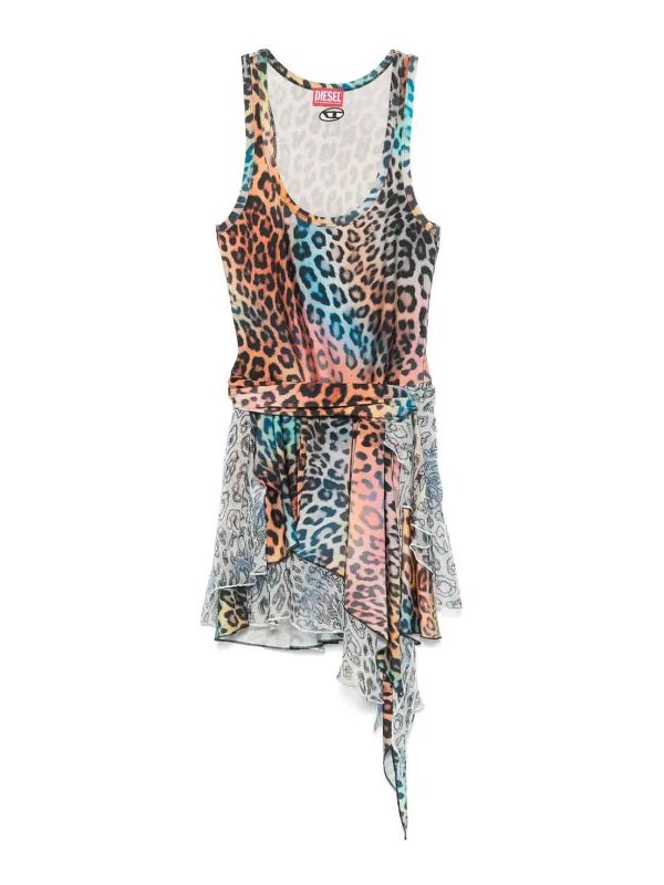 DIESEL: ショートドレス - ショートドレス - マルチカラー
