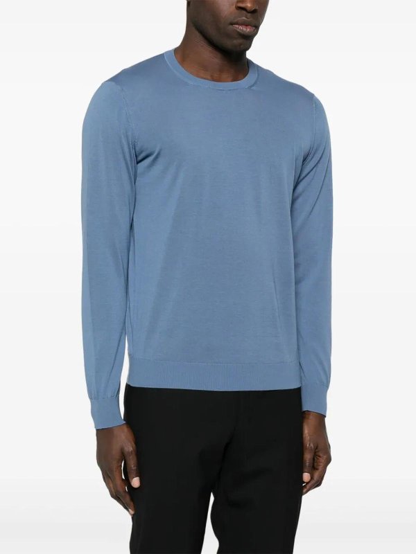 クルーネック - ブルー shop online: DRUMOHR