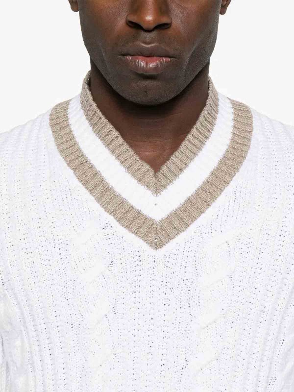 The Best Shops DRUMOHR: Pull col rond - Pull Col Rond - Blanc