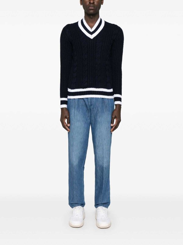 DRUMOHR: maglia collo rotondo online - Maglione a V manica lunga