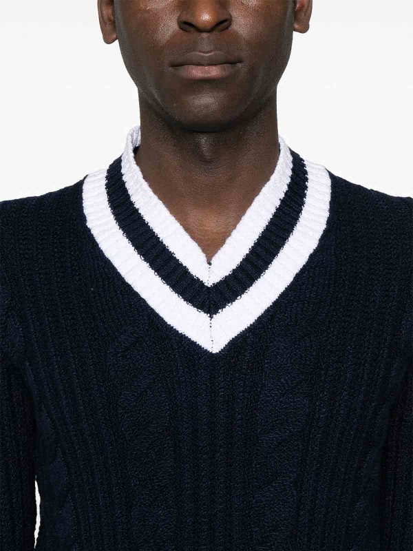 Maglione a V manica lunga shop online: DRUMOHR