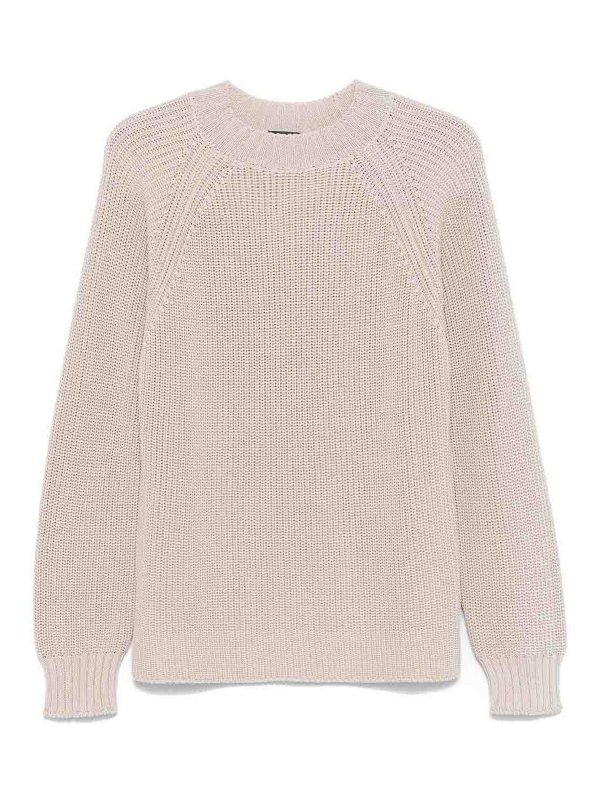 DRUMOHR: Strickpullover mit Rundhalsausschnitt - Rundhalspullover - Grau