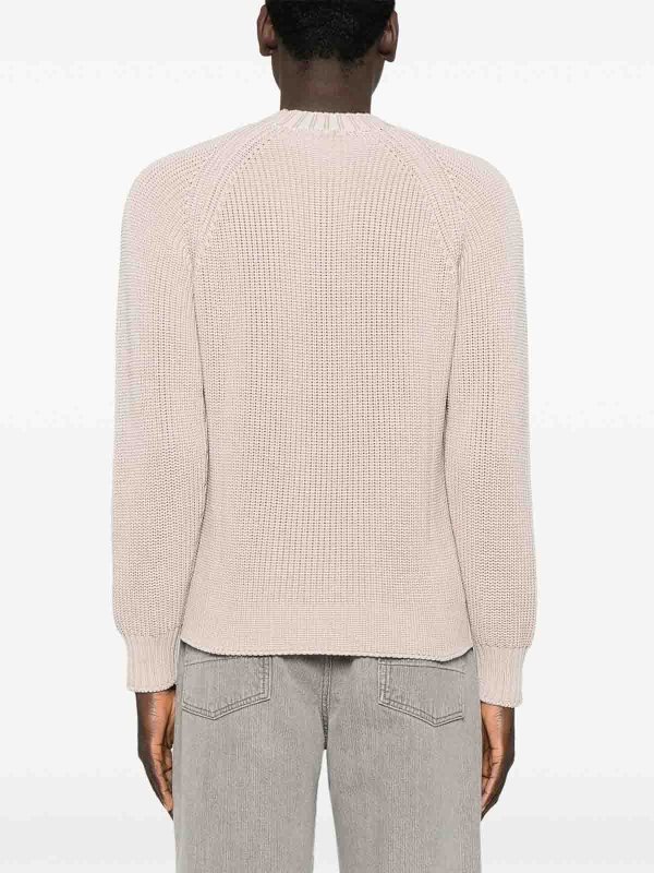 The Best Shops DRUMOHR: Strickpullover mit Rundhalsausschnitt - Rundhalspullover - Grau