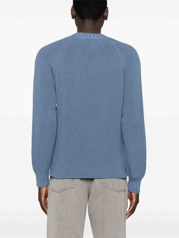 The Best Shops DRUMOHR: Suéteres con cuello pico - Suéter Cuello Redondo - Azul