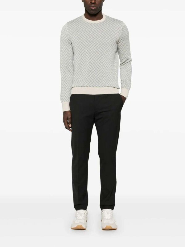 DRUMOHR: Strickpullover mit Rundhalsausschnitt online - Rundhalspullover - Weiß