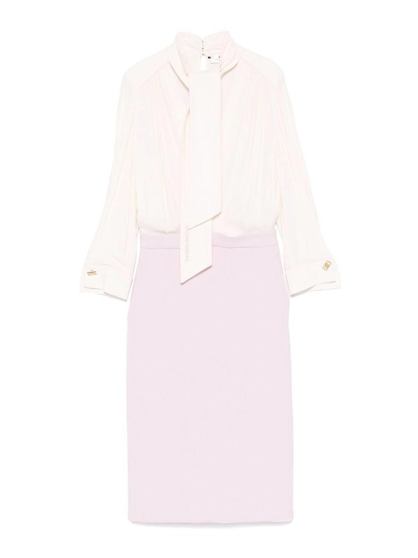 ELISABETTA FRANCHI: ニーレングスドレス - 膝丈ドレス - 白