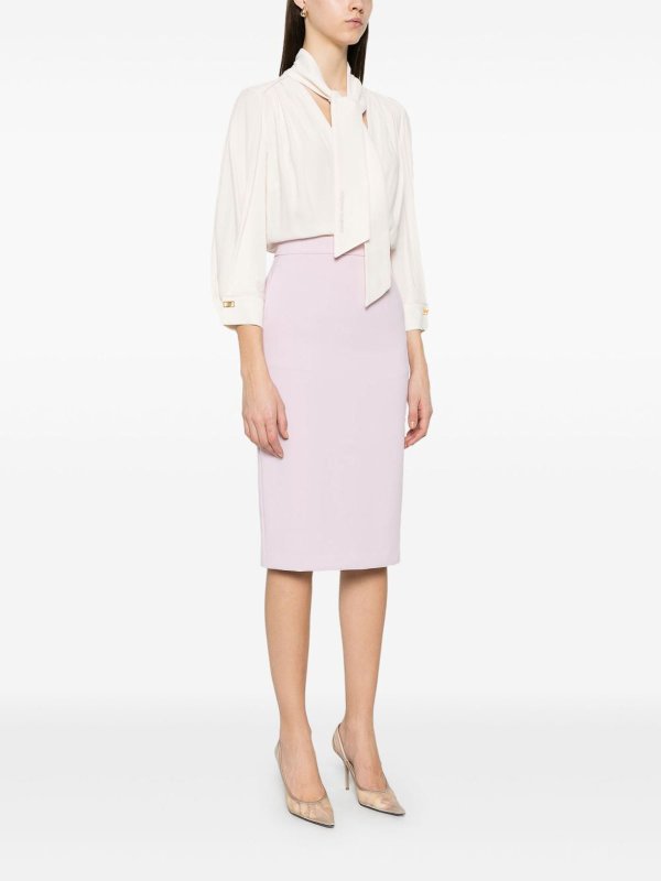 膝丈ドレス - 白 shop online: ELISABETTA FRANCHI