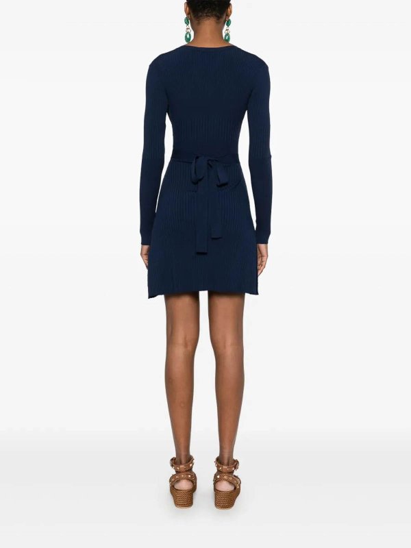 The Best Shops ELISABETTA FRANCHI: Knielange Kleider - Knielanges Kleid - Blau