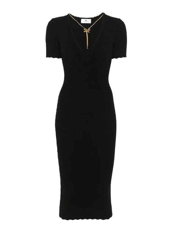 ELISABETTA FRANCHI: Vestidos media pierna - Vestido Midi - Negro