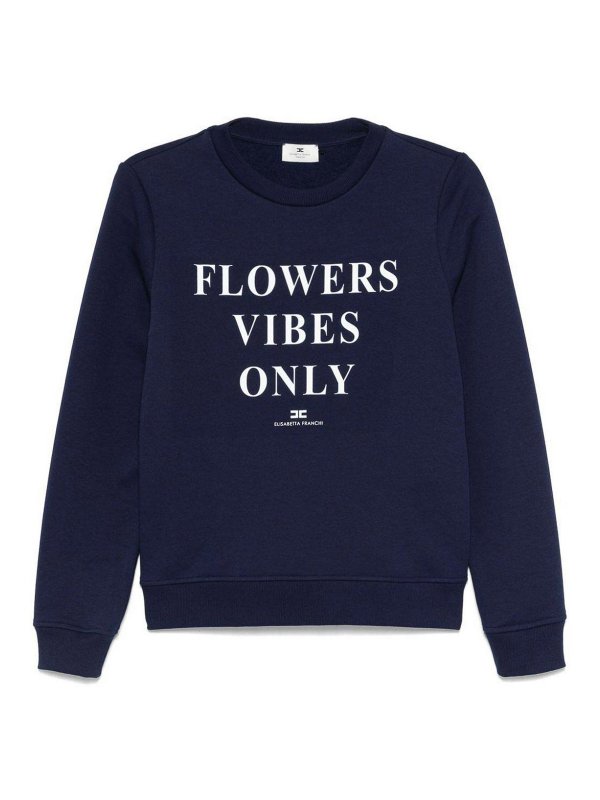 ELISABETTA FRANCHI: Sweatshirts und Pullover - Sweatshirt - Blau