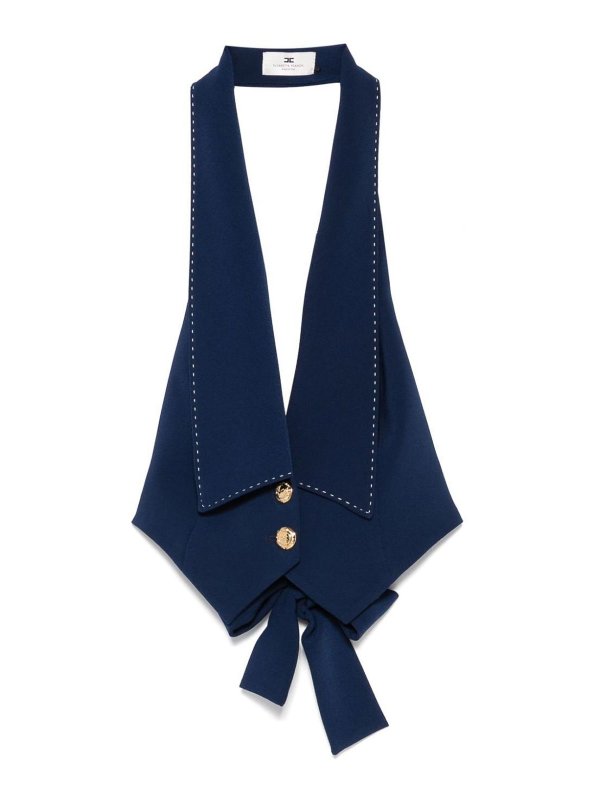 ELISABETTA FRANCHI: Gilets - Gilet - Bleu