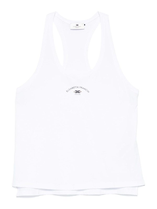 ELISABETTA FRANCHI: Tops und Tank Tops - Top - Weiß