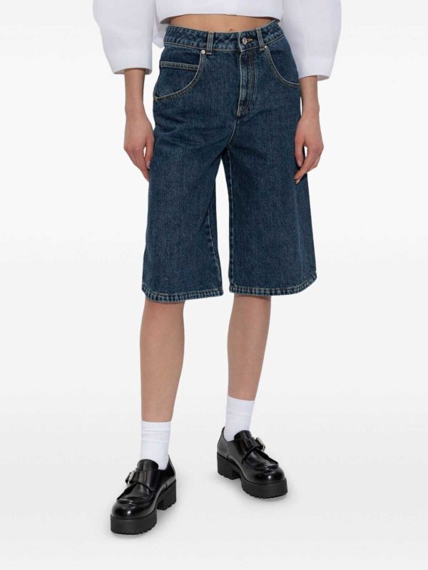 The Best Shops GIVENCHY: Trousers Shorts - `Curved Side` Denim Shorts