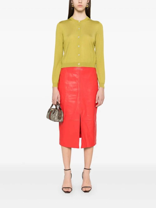 GUCCI: cardigans online - Long Sleeve Crew-Neck Cardigan