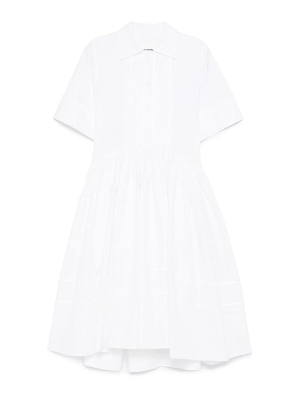 JIL SANDER: ニーレングスドレス - 膝丈ドレス - ベージュ