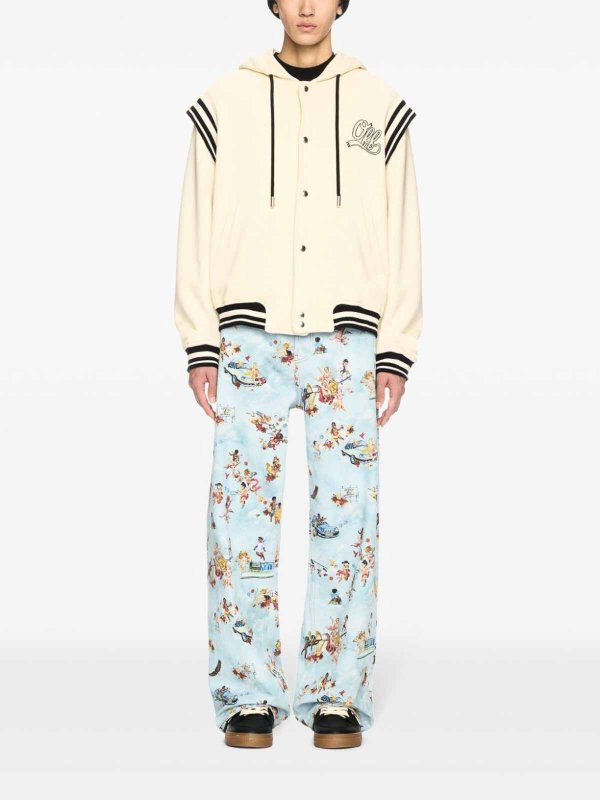 OFF-WHITE: Sweatshirts & Sweaters online - `Off Fleece` Varsity Hoodie