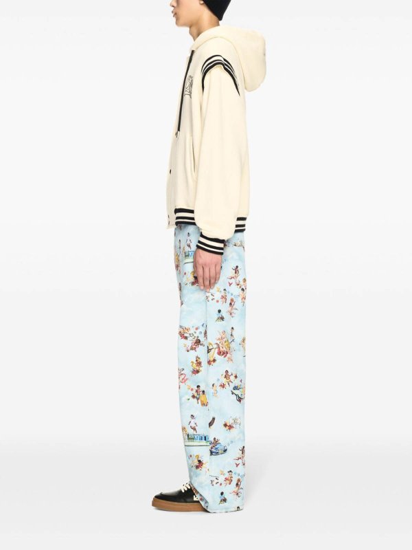 The Best Shops OFF-WHITE: Sweatshirts & Sweaters - `Off Fleece` Varsity Hoodie